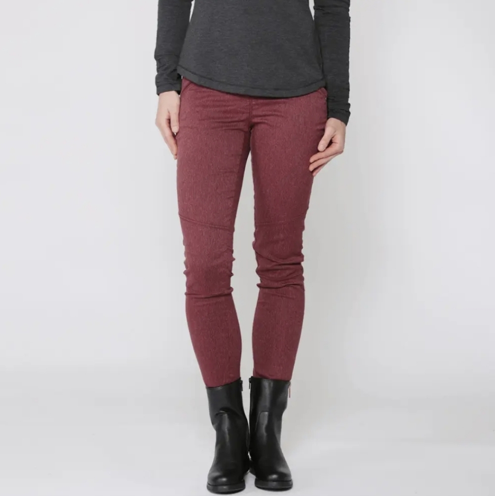PrAna Tashia Mid-rise Plum Striped Outdoor Skinny Pants Size 6